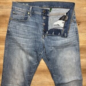 G Star RAW Jeans Men‎ 32x36 Blue 3301 Slim Fit Stretch Denim Worn Button Fly